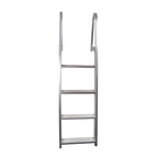 Extreme Max 3005.3380 Heavy Duty Aluminum Pontoon & Dock Ladder - 4 Steps, 15'' Wide Steps, 45'' Below-Deck Reach, 300 Lbs. Weig