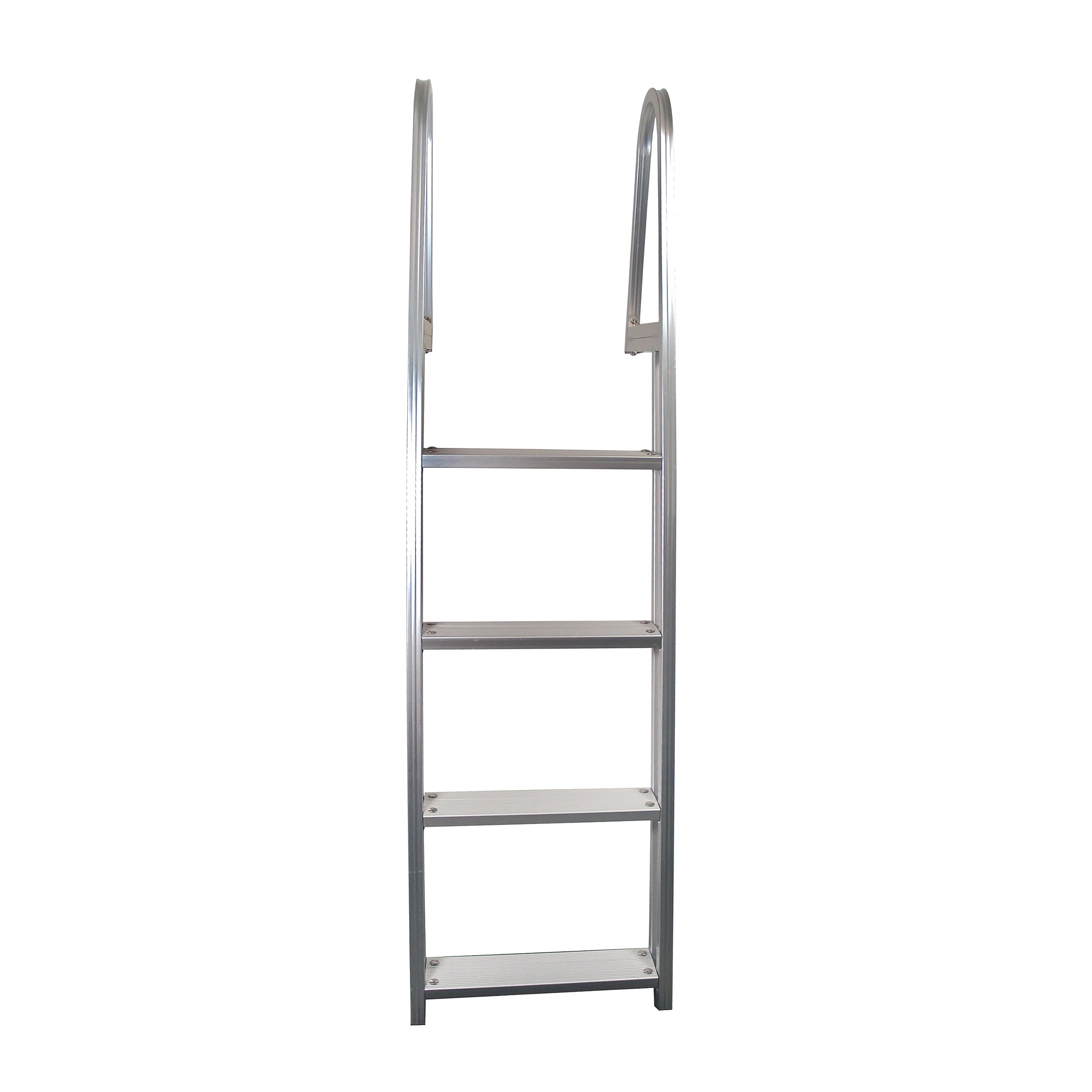 Extreme Max 3005.3380 Heavy Duty Aluminum Pontoon & Dock Ladder - 4 Steps, 15'' Wide Steps, 45'' Below-Deck Reach, 300 Lbs. Weig