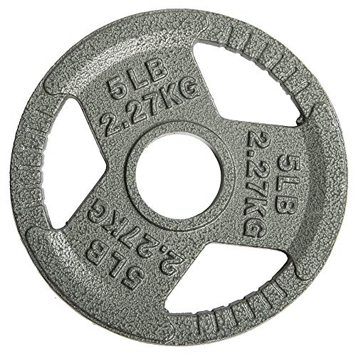 Balancefrom Olympic 2-Inch Cast Iron Plate Weight Plate For Strength Training And Weightlifting, 5-Pound, Single