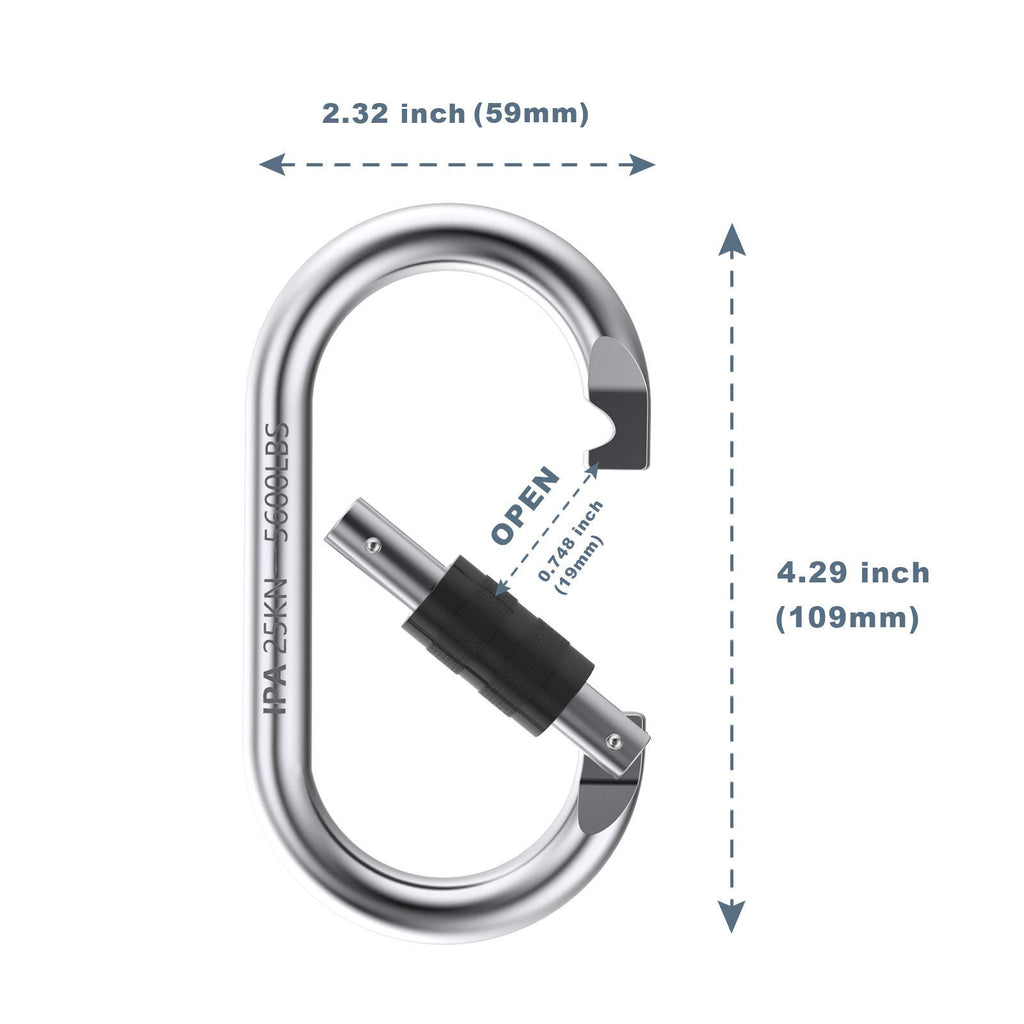 Oak-Sports Caribeener Clips,Climbing Carabiner(25Kn=5600Lbs),Heavy Duty Carabiner Clip,Multipurpose For Rigging, Ropes, Hammocks