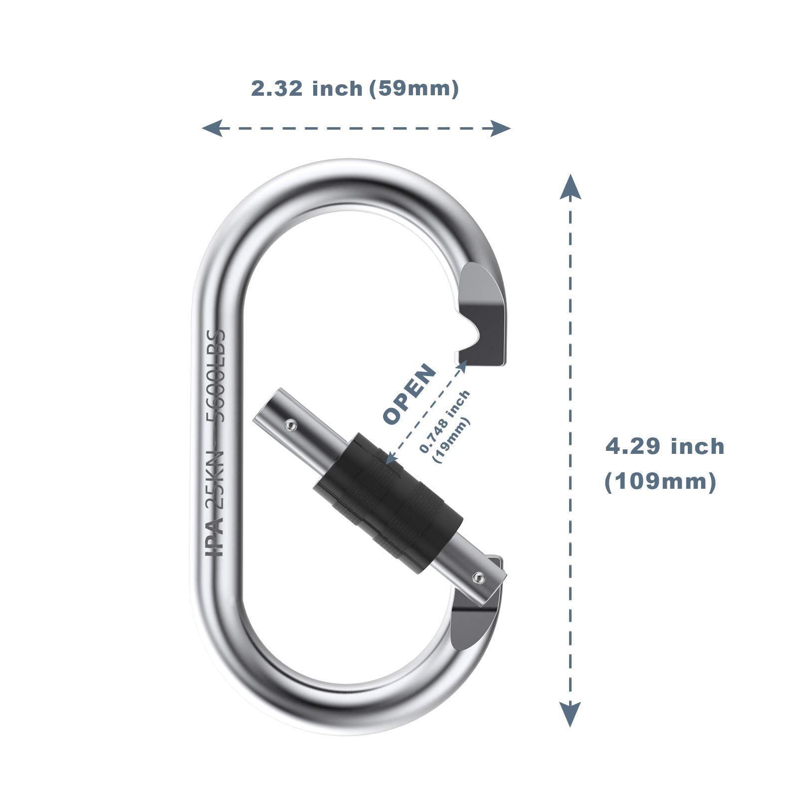 Oak-Sports Caribeener Clips,Climbing Carabiner(25Kn=5600Lbs),Heavy Duty Carabiner Clip,Multipurpose For Rigging, Ropes, Hammocks