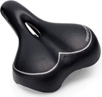 Bikeroo Bike Seat For Men - Soft Padded 7'' Wide Bicycle Seat Replacement For Mtb Mountain, Schwinn, Bmx, Peloton, Ebike, Statio