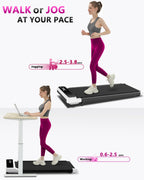Walking Pad With Incline, 2.5Hp Low Noise Under Desk Treadmill, Walking Jogging Machine, Portable Treadmills With Remote Control