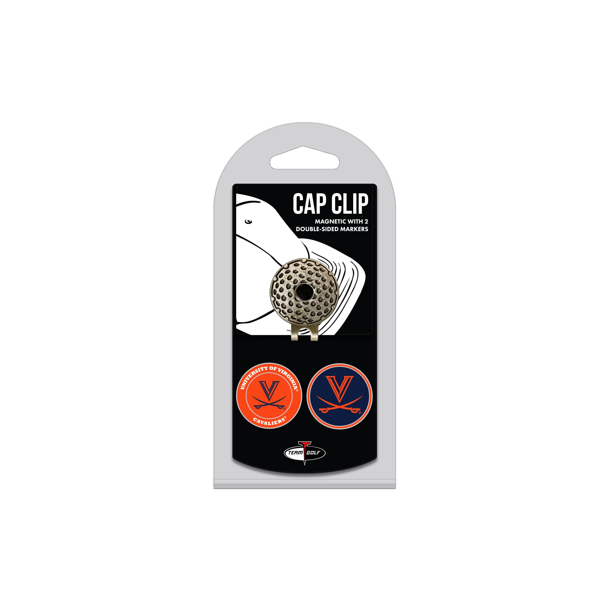 Team Golf NCAA Virginia Cavaliers Cap Clip With 2 Golf Ball Markers Golf Cap Clip with 2 Removable Double-Sided Enamel Magnetic 