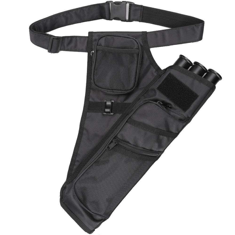 Xtacer 3 Tube Hip Quiver Hunting Training Camo Archery Arrow Quiver Holder Bow Belt Waist Hanged Target Quiver (Black -3 Tube)