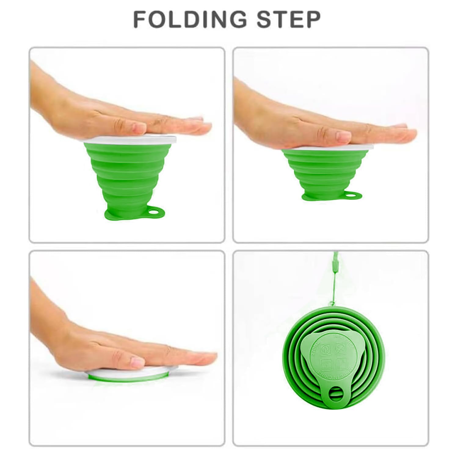 Intatikoo Silicone Collapsible Cup,Collapsible Cups For Camping,Folding Cup With Lids,Collapsible Coffee Cup,Reusable Drinking M