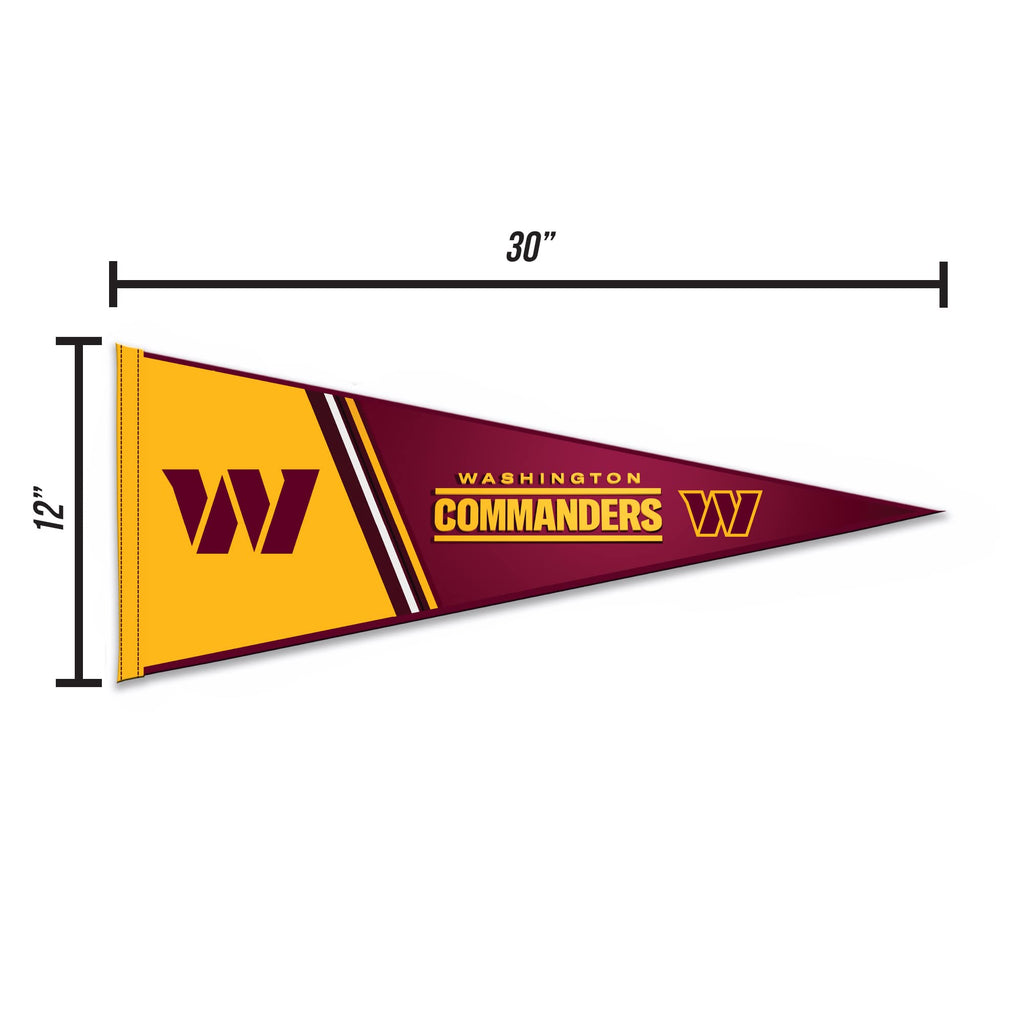 Rico Industries Nfl Football Washington Commanders Primary 12'' X 30'' Felt Wall D  Cor Pennant - Great For Home/Bed Room/Man Ca