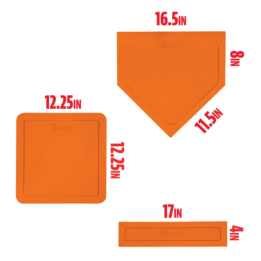 Franklin Sports Thrown Down Baseball Bases With Home Plate And Pitcher'S Rubber - Rubber Base Set Perfect For Baseball, Teeball,