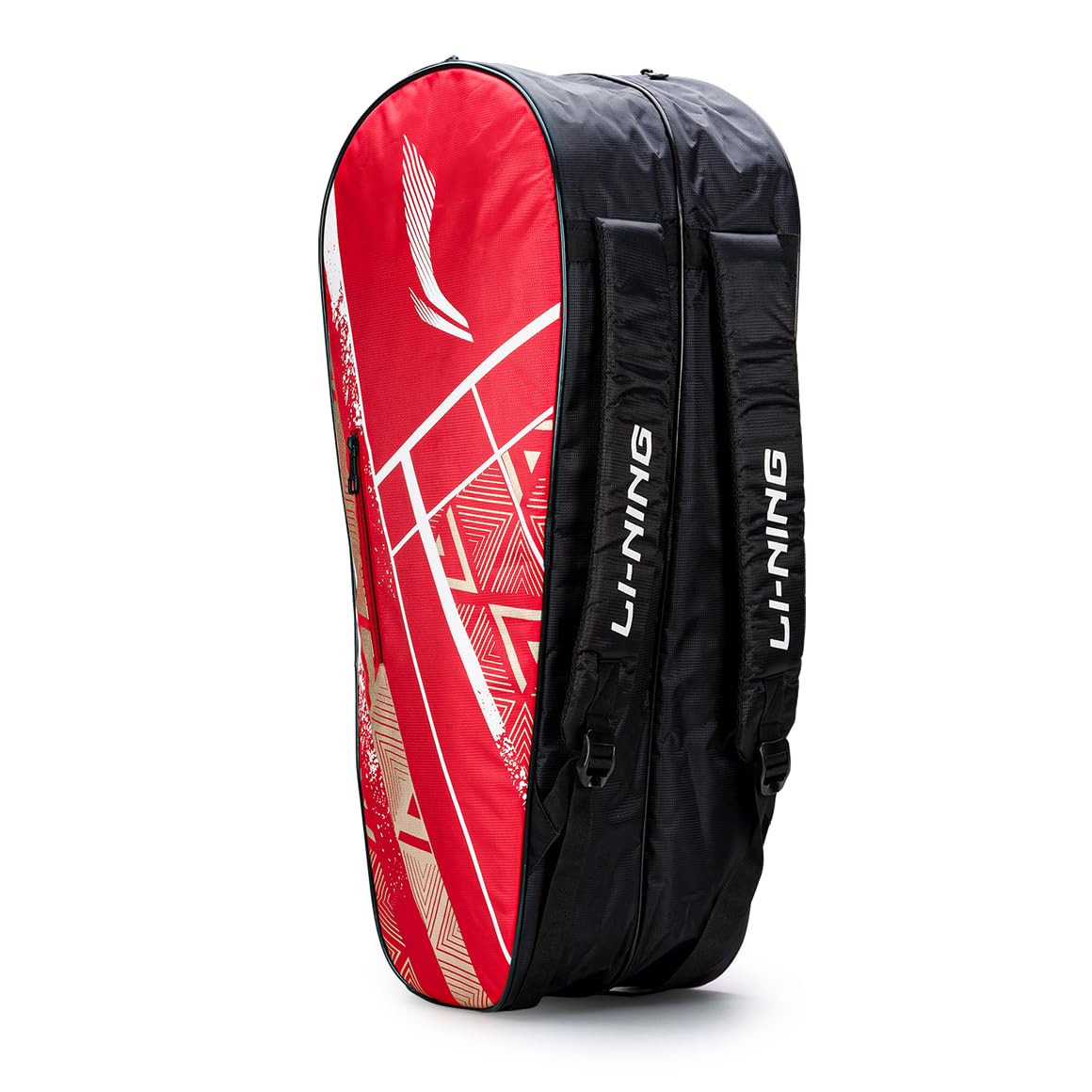 LiNing Raider Max Double Zipper Polyester Badminton Kit Bag (Red) | Unbreakable Zippers | Easy Mobility | Unisex  Men, Boys, G