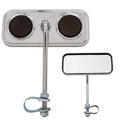Rectangle Bicycle Mirror Chrome. Black Reflectors