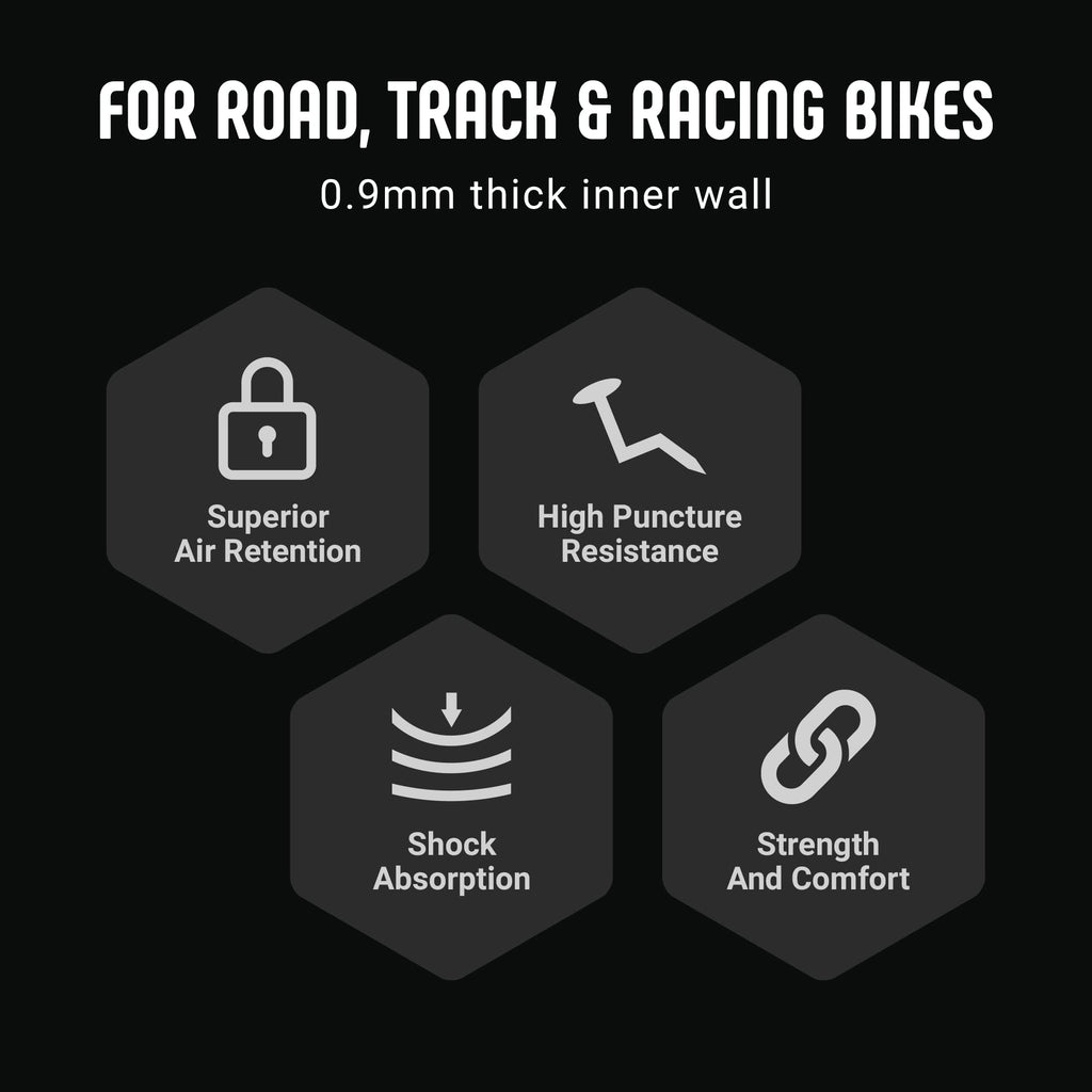Vittoria Standard Butyl Inner Tubes - Inner Tubes For Road And Track Bikes - Presta Valve - Synthetic Rubber - 09Mm Thick Inner