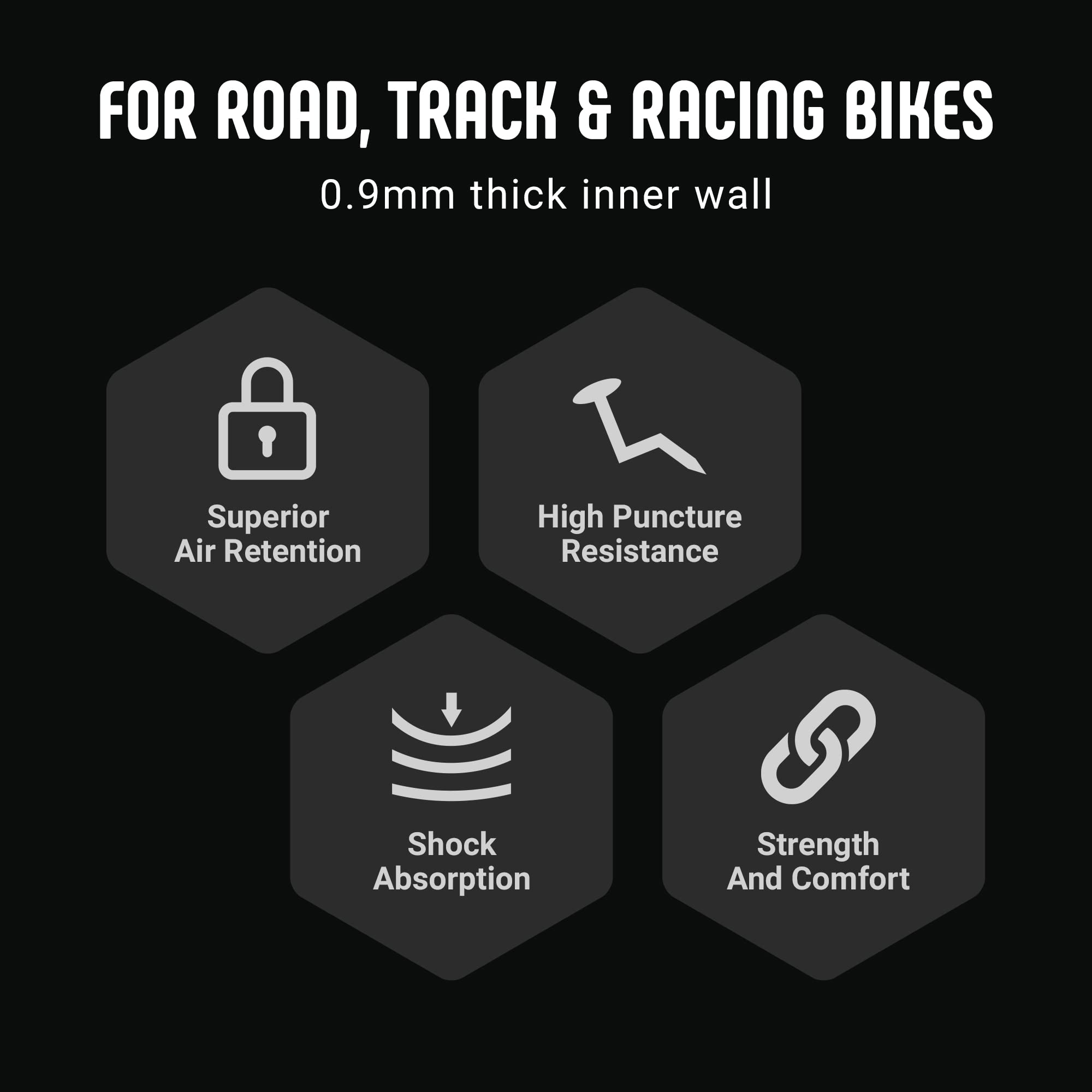 Vittoria Standard Butyl Inner Tubes - Inner Tubes For Road And Track Bikes - Presta Valve - Synthetic Rubber - 09Mm Thick Inner