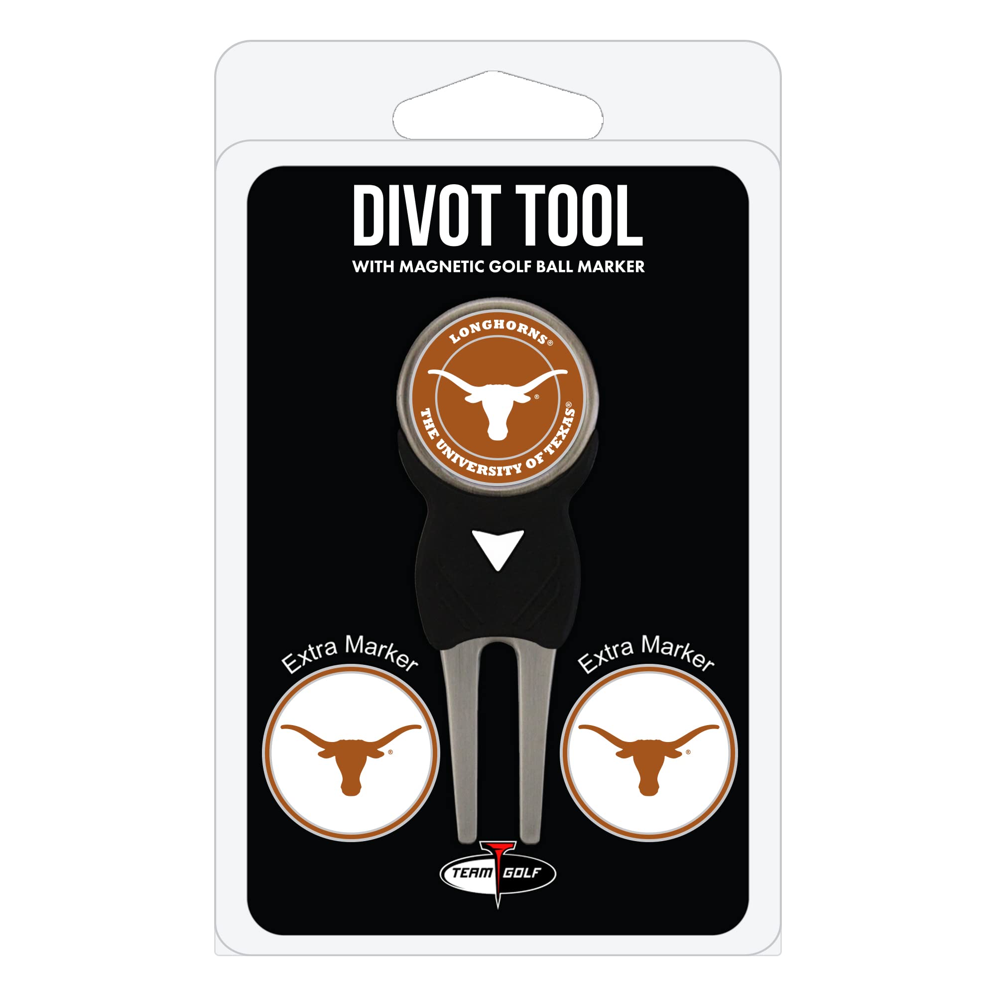 Team Golf Ncaa Texas Longhorns Divot Tool Pack With 3 Golf Ball Markers Divot Tool With 3 Golf Ball Markers Pack, Markers Are Re