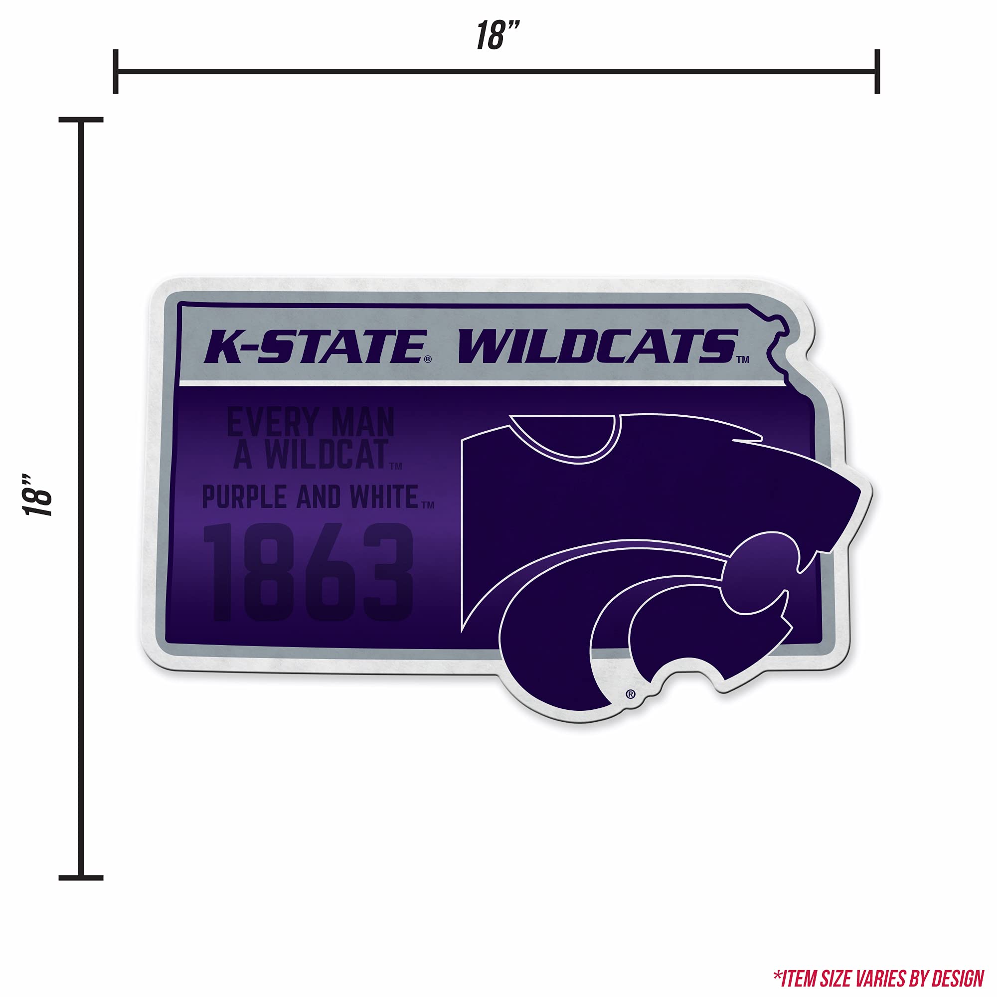 Rico Industries Ncaa Kansas State Wildcats State Shape Shape Cut Pennant - Home And Living Room D  Cor - Soft Felt Ez To Hang