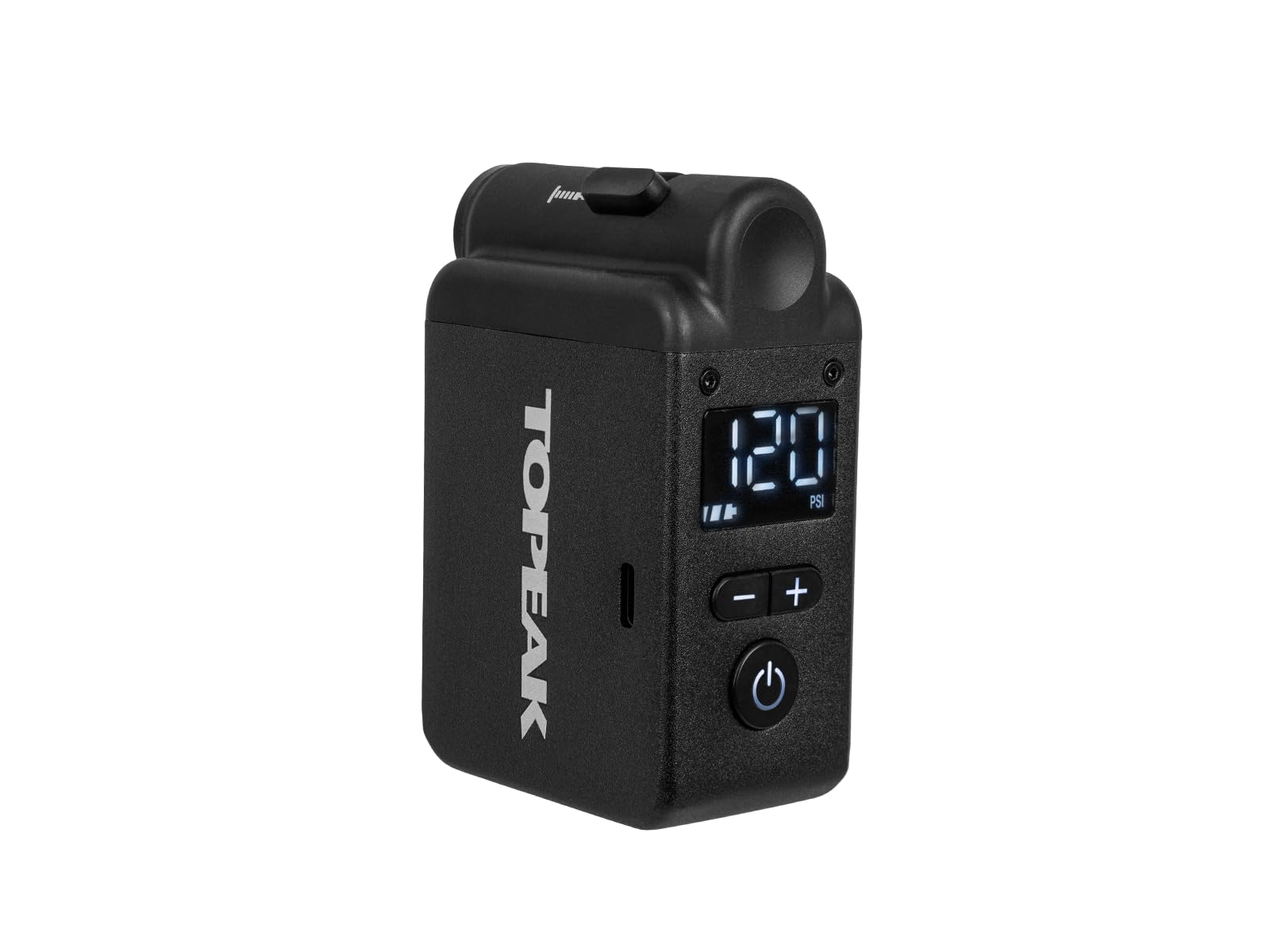 Topeak  E-Booster Digital Electric Mini Pump - Portable 120  PSI Inflator with Digital Gauge, SmartHead for Presta & Schrader, U
