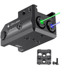 QR-Laser Dual Green Blue Laser Sights with Removable Rail Adapters, Duo-Laser Combo for Pistols with Picatinny Rail Mount, Recha