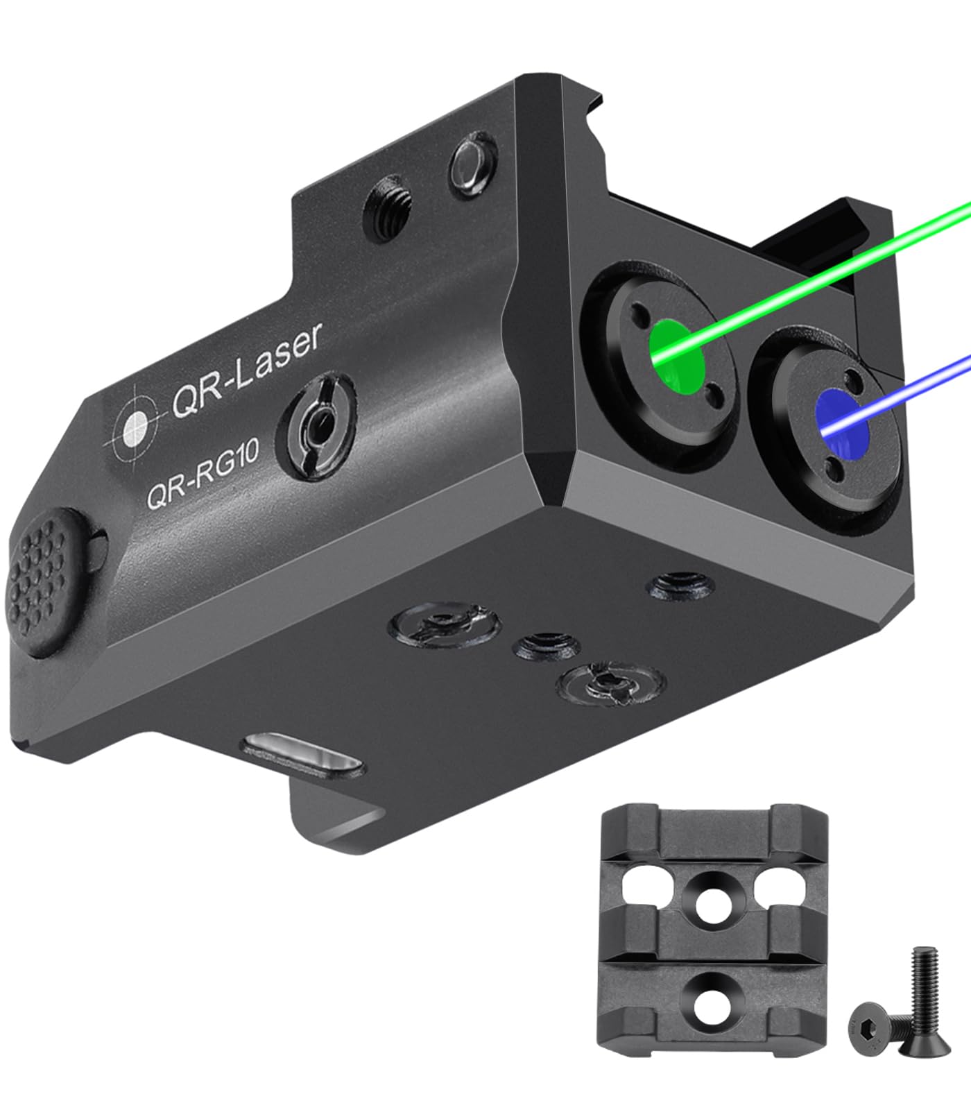 QR-Laser Dual Green Blue Laser Sights with Removable Rail Adapters, Duo-Laser Combo for Pistols with Picatinny Rail Mount, Recha