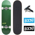 [Ccs] Logo Skateboard Complete Evergreen 8.25'' - Maple Wood - Professional Grade - Fully Assembled With Skate Tool And Stickers