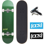 [Ccs] Logo Skateboard Complete Evergreen 7.50'' - Maple Wood - Professional Grade - Fully Assembled With Skate Tool And Stickers