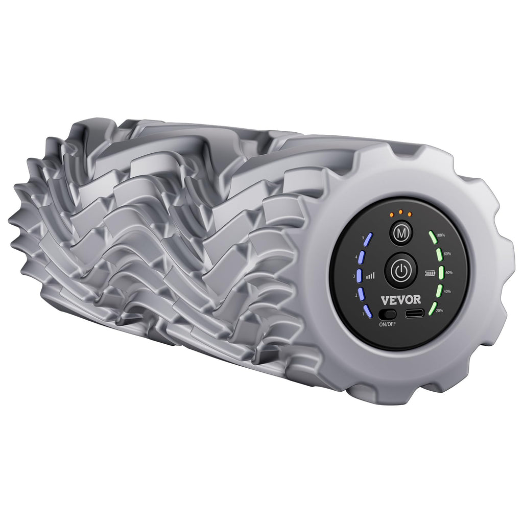 Vevor Vibrating Foam Roller, 5-Speed Electric Massage Roller, 16'' Rechargeable Muscle Roller With 3 Vibration Modes, High Densi