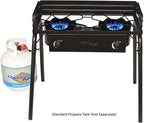 Flame King 200,000 Btu Propane Burner Gas Stove Heavy Duty Turkey Fryer/Camp Cooker, Portable With Stand Great For Outdoor Cooki