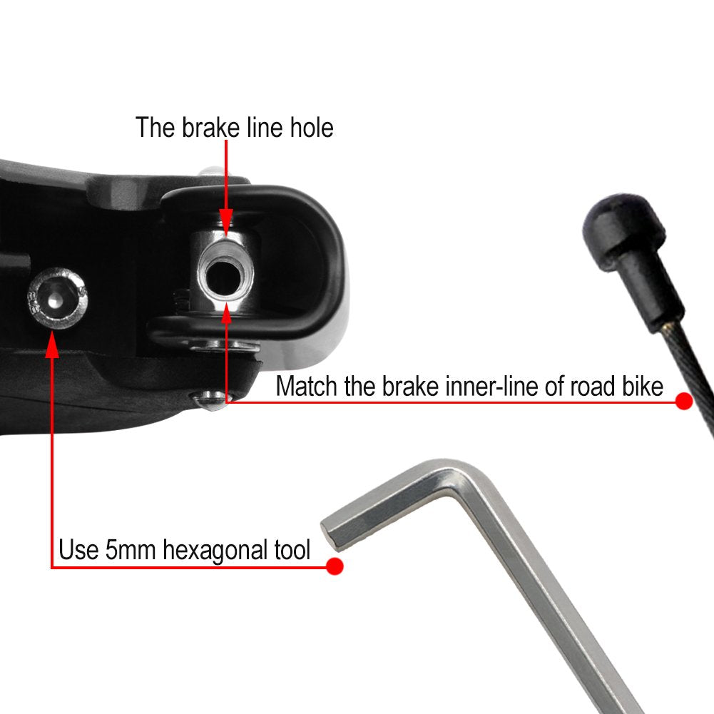 Topcabin 1 Pair Bike Brake Lever Aluminum Alloy Bicycle Brake Lever For Road Bike Bicycle Metal Rubber Parts