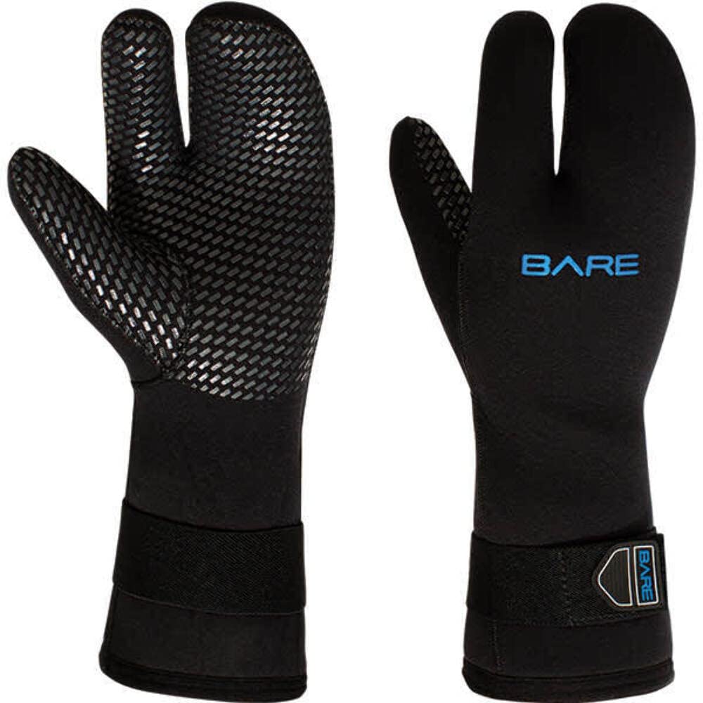 Bare 7MM 3Finger Mitt  Designed for Scuba Diving in Colder Waters  3 Finger Design Provides Extra Warmth by Keeping Fingers Clo
