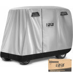 10L0L Universal 2-4 Passenger Golf Cart Cover For Ezgo, Club Car And Yamaha, Waterproof Sunproof And Durable, Silver White