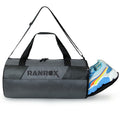 Polyester Grey Duffle/Gym Bag/Shoulder Bag For Men & Women With Separate Shoes Compartment