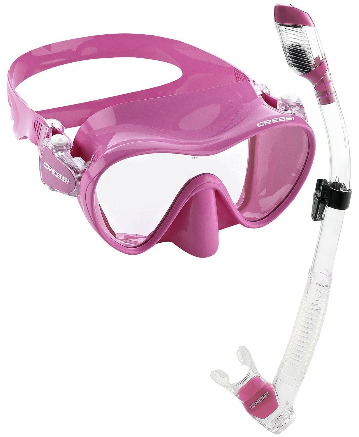 Cressi Italian Boutique Collection - Tempered Glass Lens Frameless Scuba Snorkeling Dive Mask, Pink
