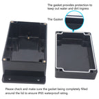 Junction Box, Zulkit Project Box Waterproof Dustproof Ip65 Abs Universal Electrical Boxes Enclosure With Fixed Ear Black 630 X 4