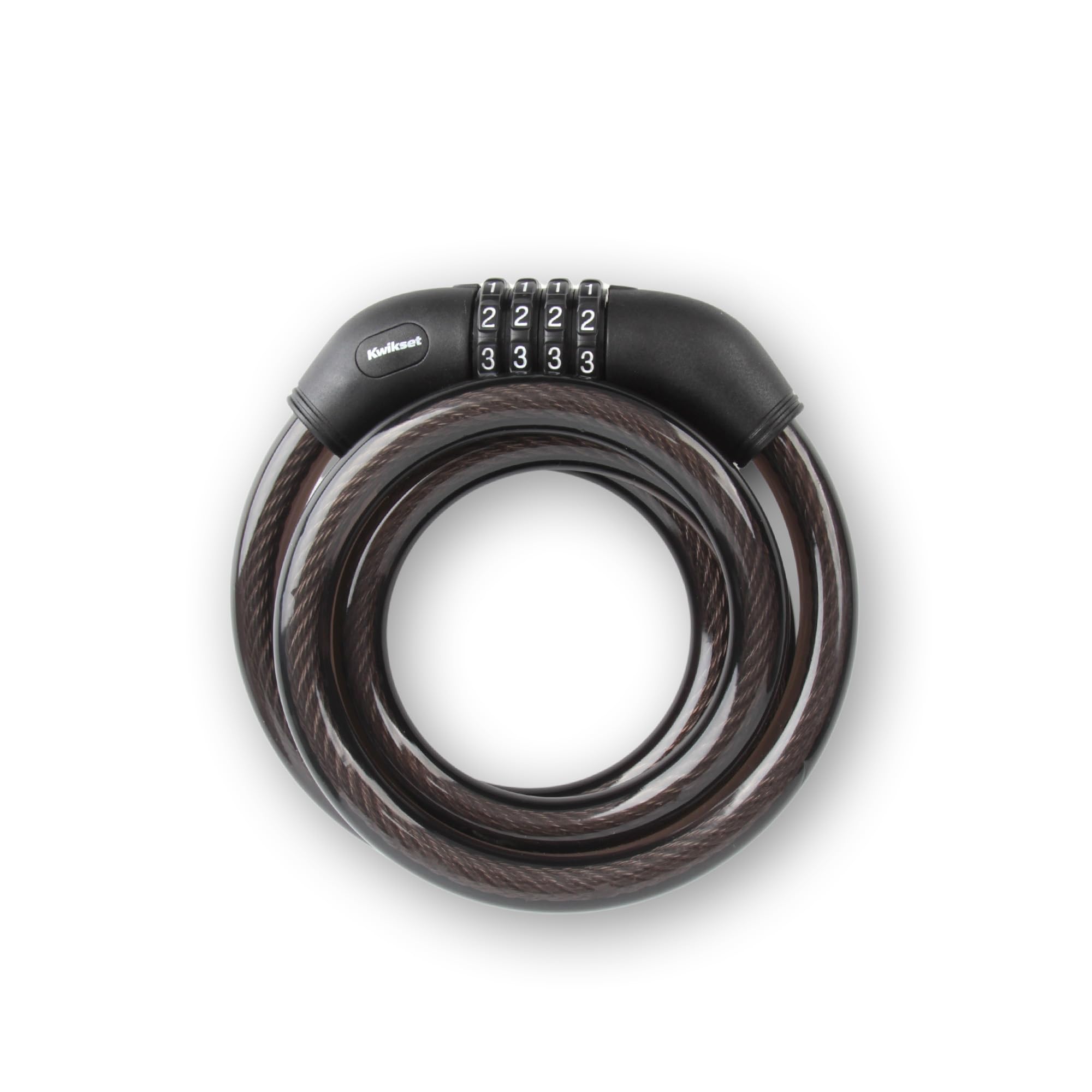 Kwikset 6 ft Combination Bicycle Cable Lock, 4-Digit, 5/8 in Diameter, Bike and Outdoor Security, 1 Pack, Black