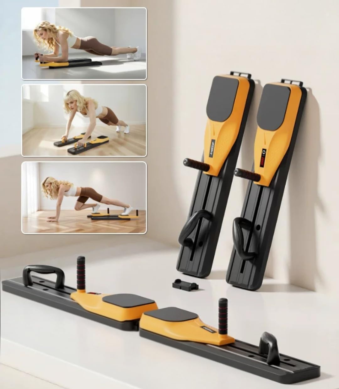 ZNUJ Pilates Board  Pilates Reformer Set, MultiPurpose Foldable Pilates Reformer Board for Home, 5 in 1 Pilates Sliding Board(