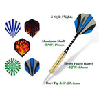 Wolftop 15 Pack Steel Tip Darts 18 Grams, Professional Darts Metal Tip Set With Aluminum Shafts, Standard Flights, Rubber O'Ring