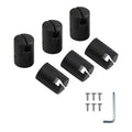 Ziziland Trampoline Enclosure Pole Cap For Flat Steel Sheet Top Ring System, 6 Pieces, Black, Only Fit In 32Mm(1.26In) Diameter 
