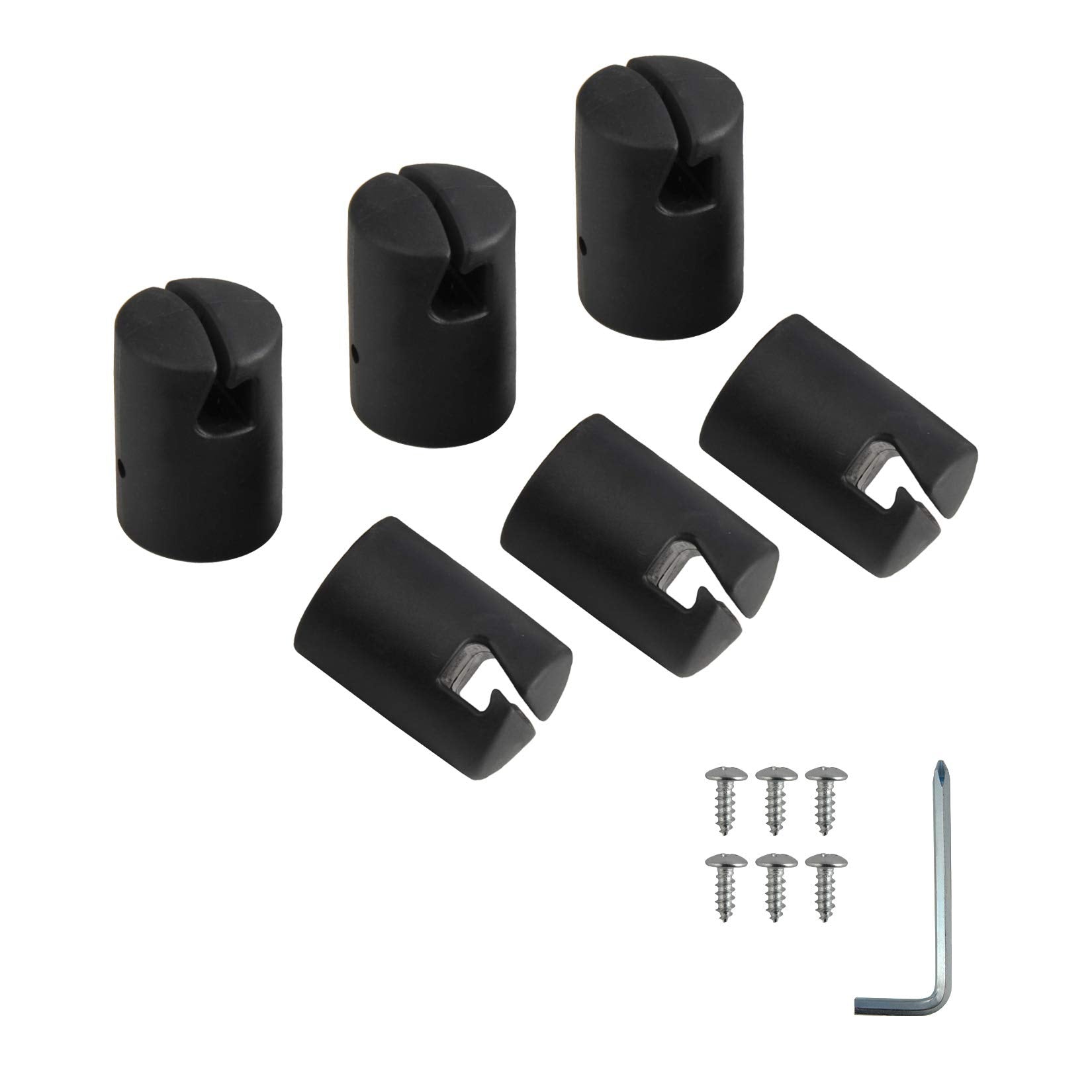Ziziland Trampoline Enclosure Pole Cap For Flat Steel Sheet Top Ring System, 6 Pieces, Black, Only Fit In 32Mm(1.26In) Diameter 