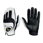 Hirzl Trust Control 2.0 Ladies Golf Gloves, All Weather Womens Golf Glove (White/Black)  Kangaroo Leather Palm  Cabretta Leather