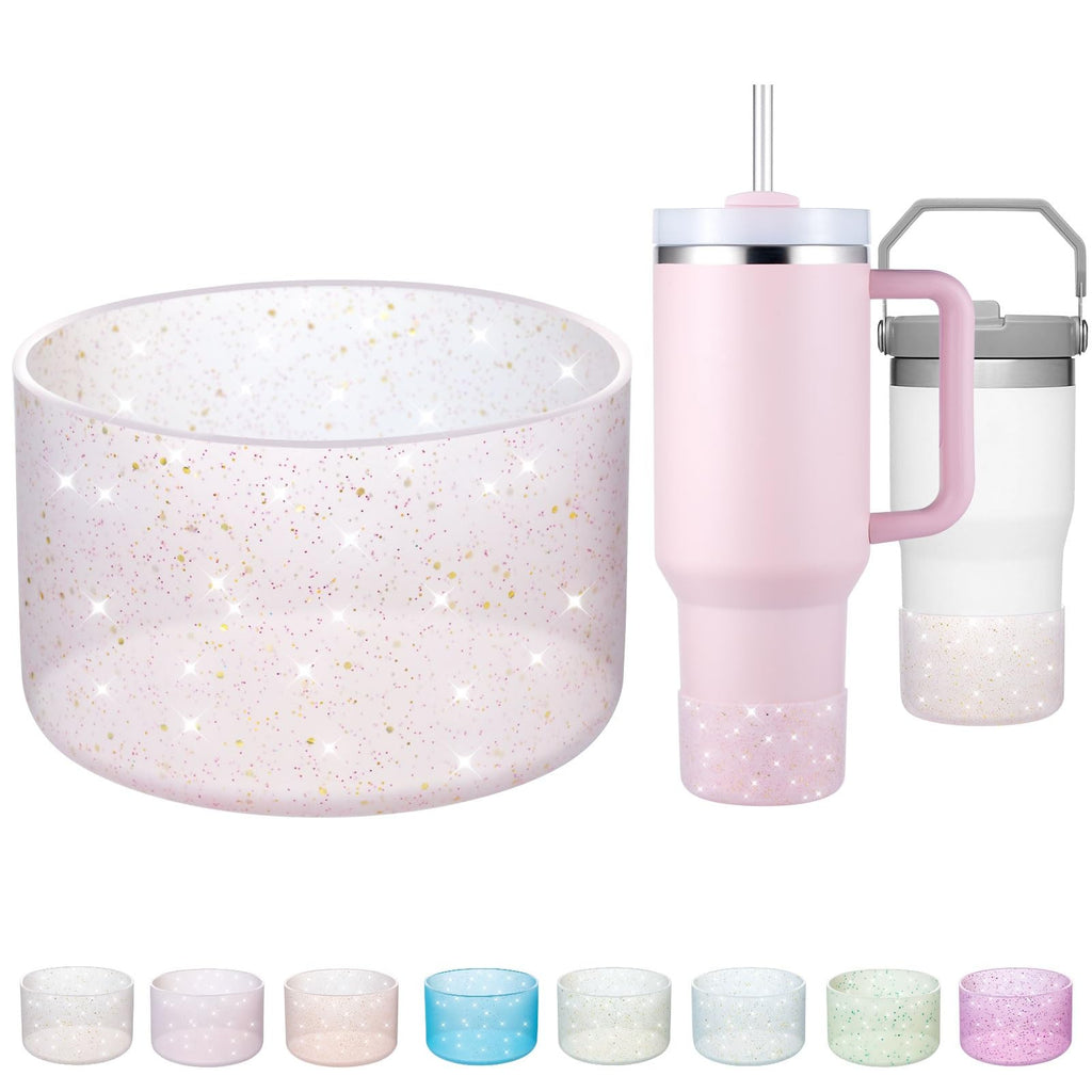 Silicone Boots For Stanley Cup 20-40 Oz, Glitter Boot For Stanley Iceflow 20 30 Oz, Bottom Protector Sleeve For Hydroflask 12-24