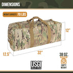 Usgi Industries Tactical Duffel Bag | Military Deployment Luggage | Perfect For Camping, Hiking, Traveling, Stealth, Survival |