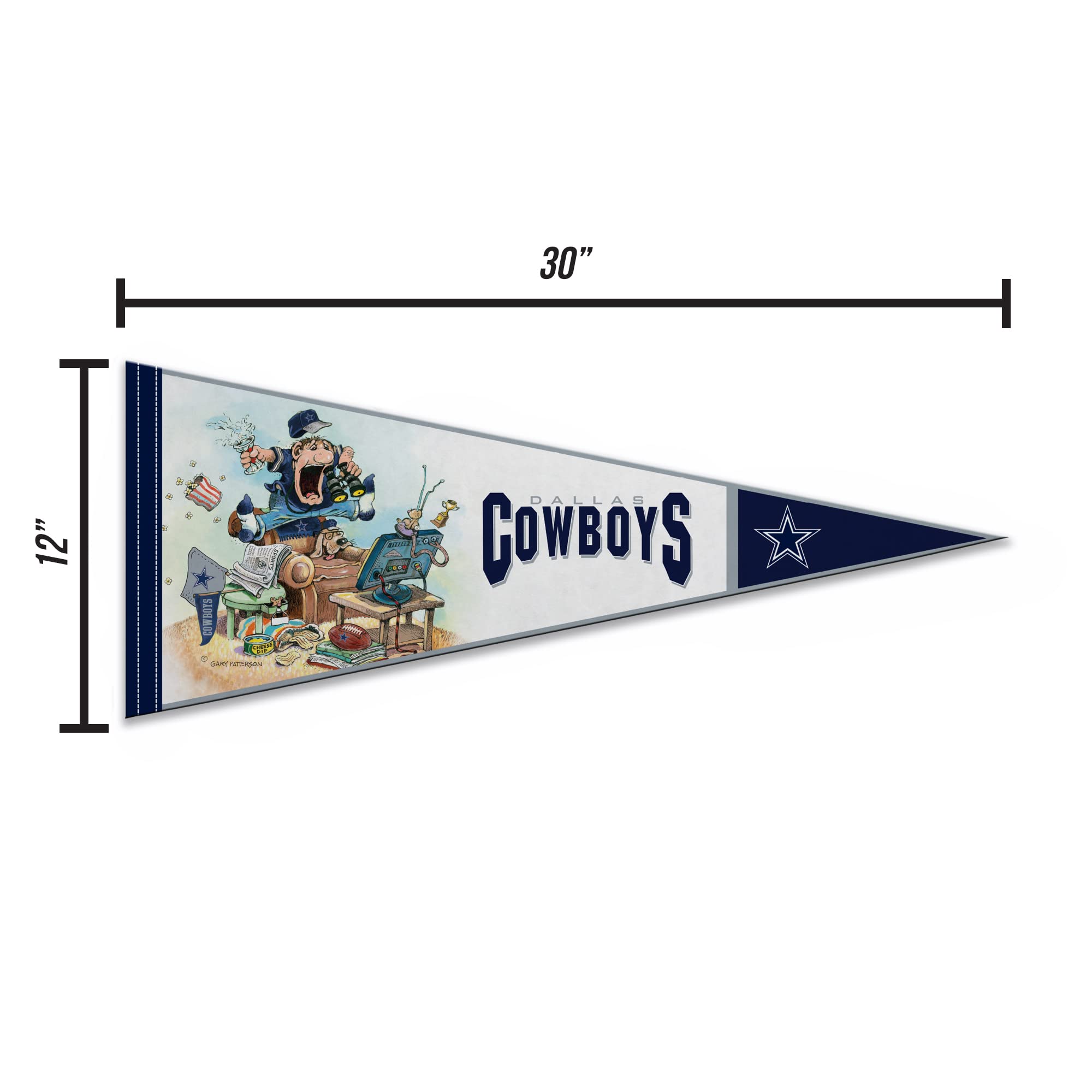 Rico Industries Nfl Football Dallas Cowboys ''The Fan'' By Gary Patterson 12'' X 30'' Felt Wall D  Cor Pennant - Great For Home/
