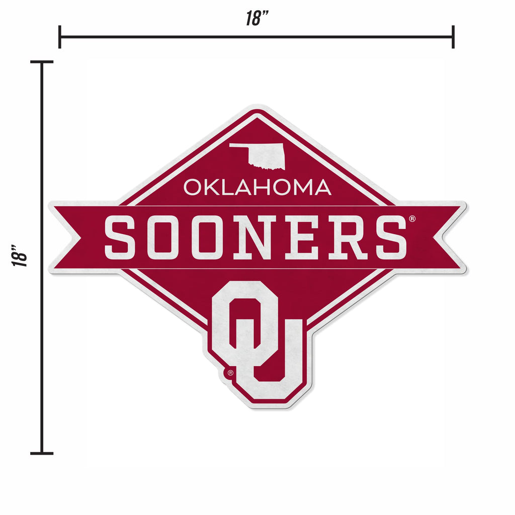Rico Industries Ncaa Oklahoma Sooners Diamond Shape Cut Pennant - Home And Living Room D  Cor - Soft Felt Ez To Hang
