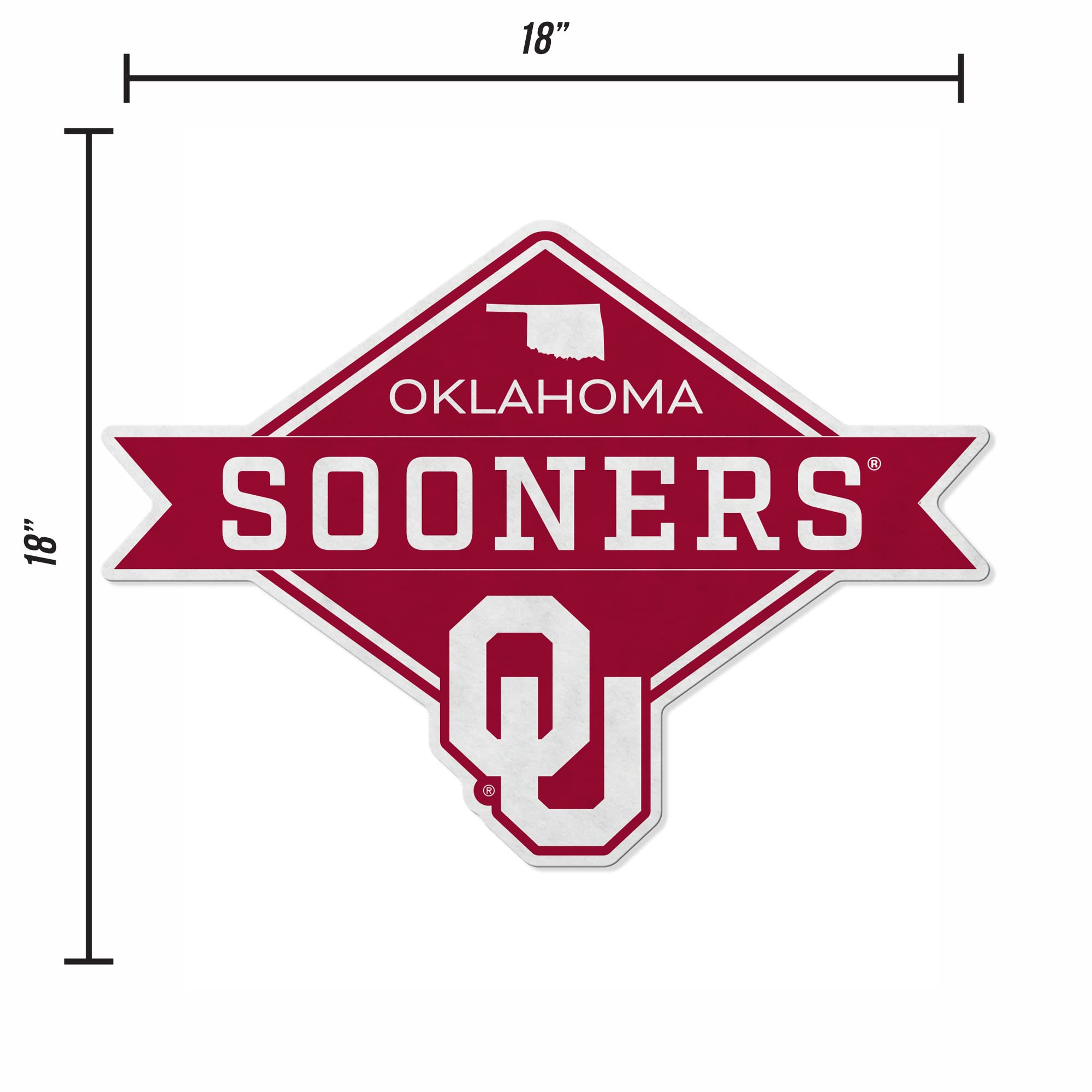 Rico Industries Ncaa Oklahoma Sooners Diamond Shape Cut Pennant - Home And Living Room D  Cor - Soft Felt Ez To Hang