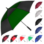 Mrtlloa 68 Inch Automatic Open Green/Black Golf Umbrella, Extra Large Oversize Double Canopy Vented Windproof Waterproof Stick U