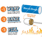 Wolf'Em 2-In-1 Roasting Stick For Marshmallow And Campfire Pie With Easy Spin Handles (Set Of 2)