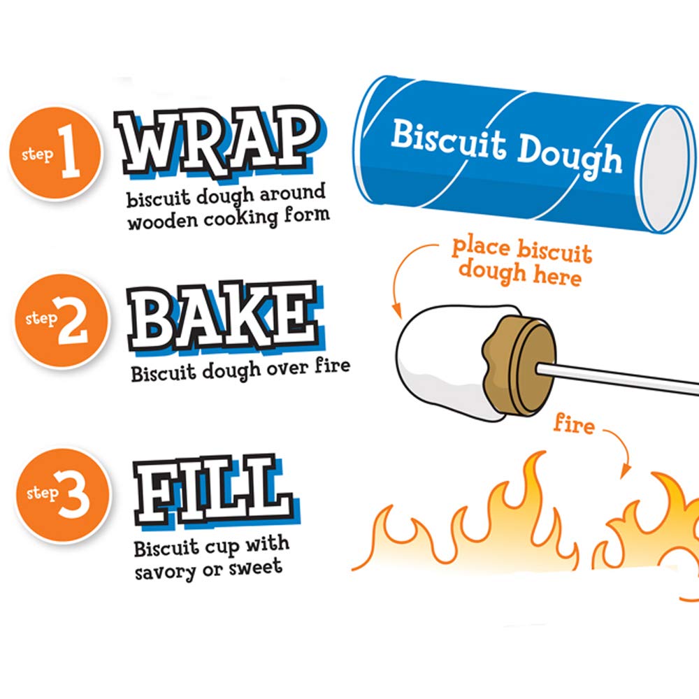 Wolf'Em 2-In-1 Roasting Stick For Marshmallow And Campfire Pie With Easy Spin Handles (Set Of 2)