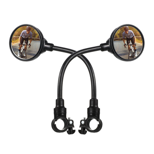 2 Pieces Bike Mirror Adjustable Rotatable Handlebar Bicycle Rear View Mirror Shockproof Acrylic Convex Safety Mirror for Mountai