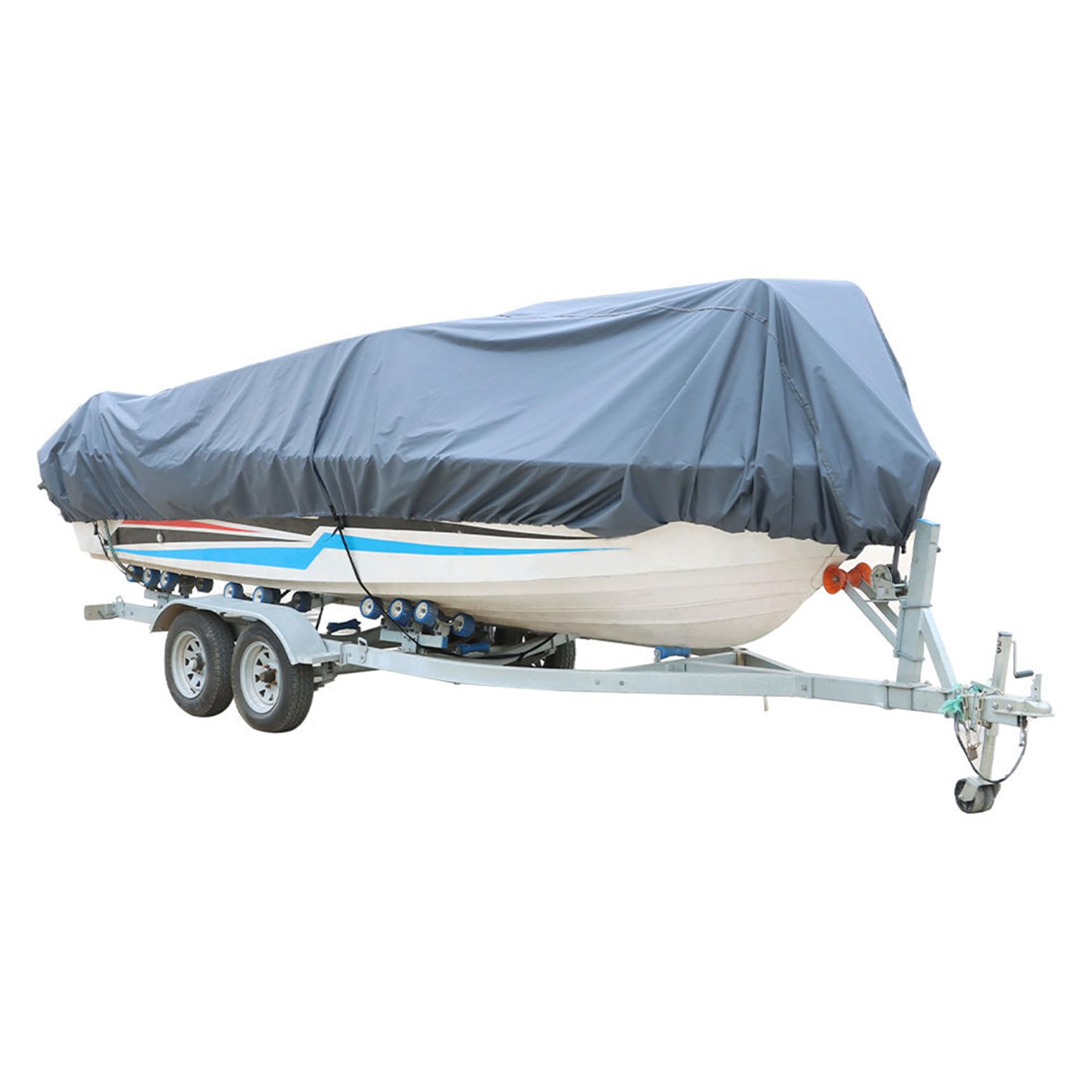 14-16Ft 90 Beam Width Gray Heavy Duty Peva Boat Cover Replacement For V-Hull Fishing Boat Tri-Hull Runabout Bass Boat Fish Ski P