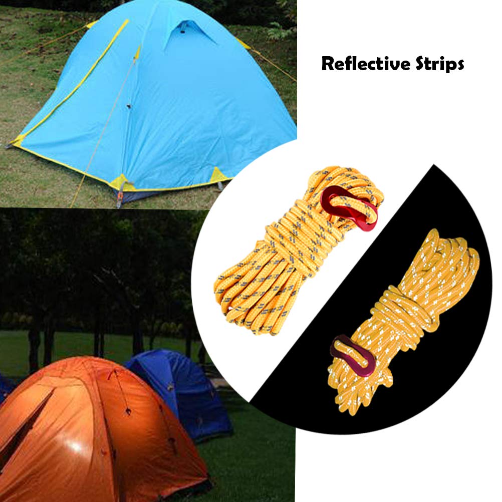 Haploon Camping Accessories Kit, Aluminum Tent Mallet Stake Hammer With Metal Tent Pegs, Nylon Guyline Rope 4X13Ft With Cord Adj