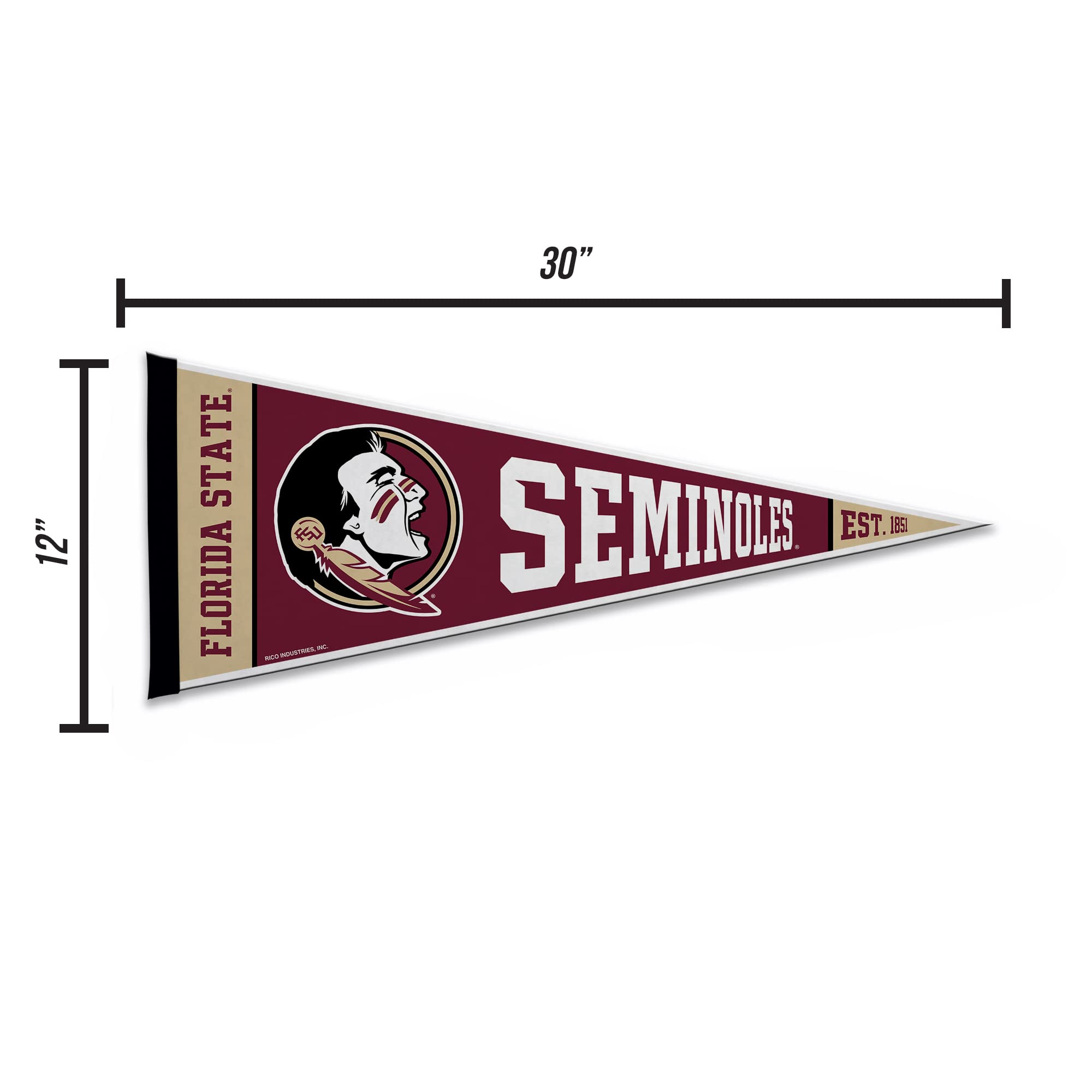 Rico Industries Ncaa Florida State Seminoles Exclusive 12'' X 30'' Felt Wall D  Cor Pennant - Great For Home/Bed Room/Man Cave D