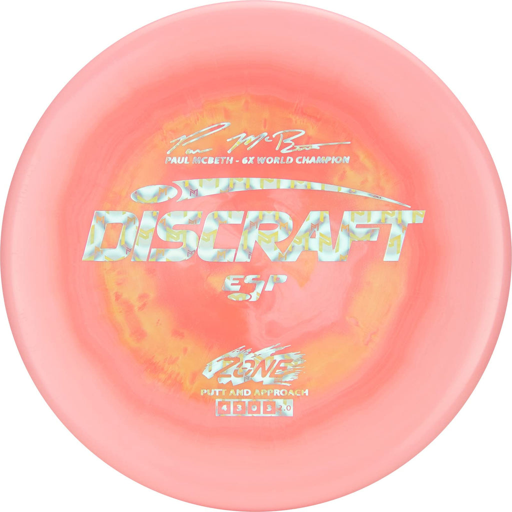 Discraft Esp Zone Paul Mcbeth 6X Signature Series 173-174 Gram Putt And Approach Golf Disc